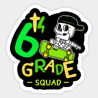 6th grade skeleton Sticker